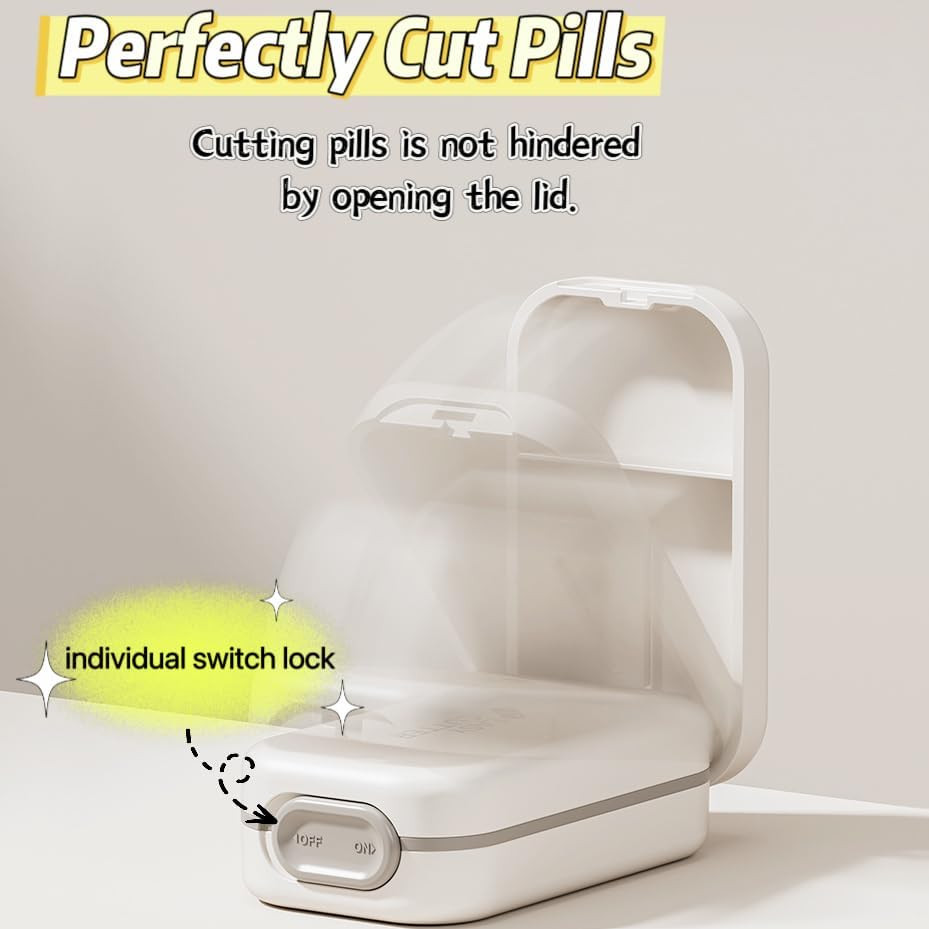 Easy Pill Cutter Pill Splitter for Small or Large Pills with Safety Lock-Include
