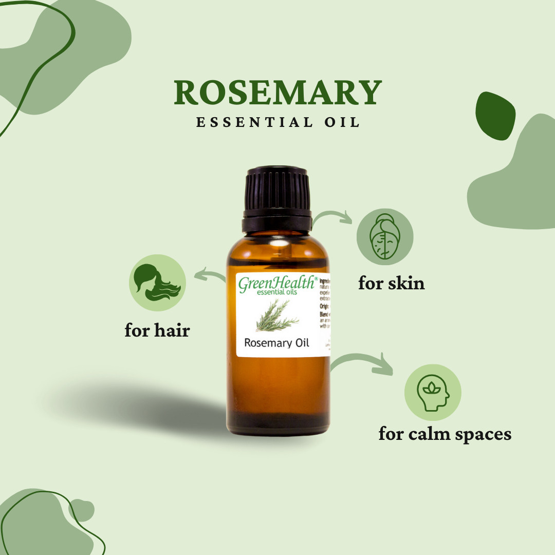 4 fl oz Rosemary Essential Oil (100% Pure & Natural) with 3 Free Droppers