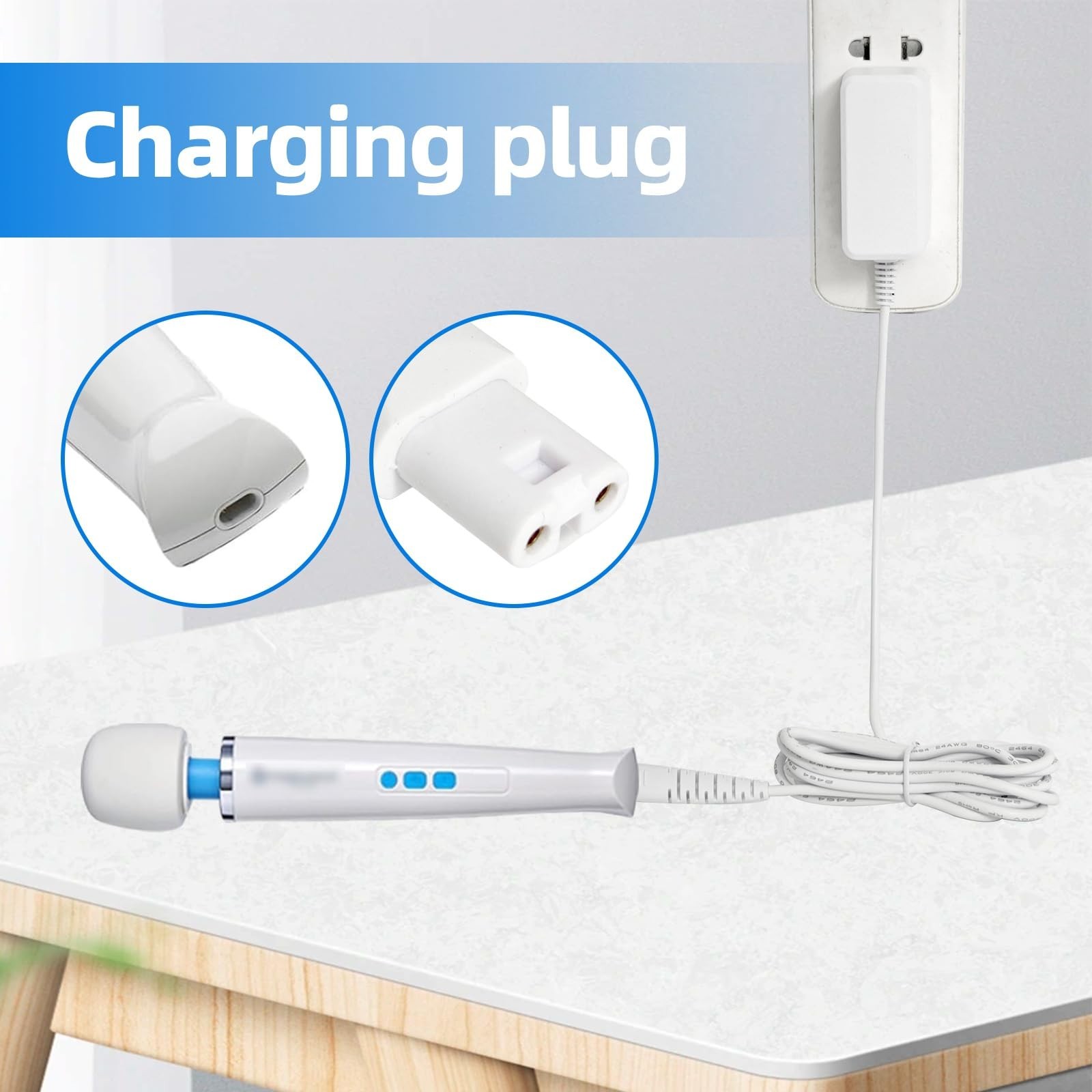Rechargeable Cordless Massager Charger Adapter – DC10V 1A Power Supply for HV-27