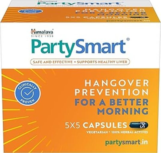 Himalaya PartySmart Capsules 25 Count Herbal Formula Fast Ship From India