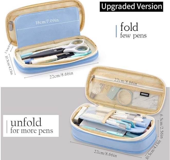 Large Capacity Pencil Case Zipper Pen Bag School Student Organizer Pouch Bag NEW
