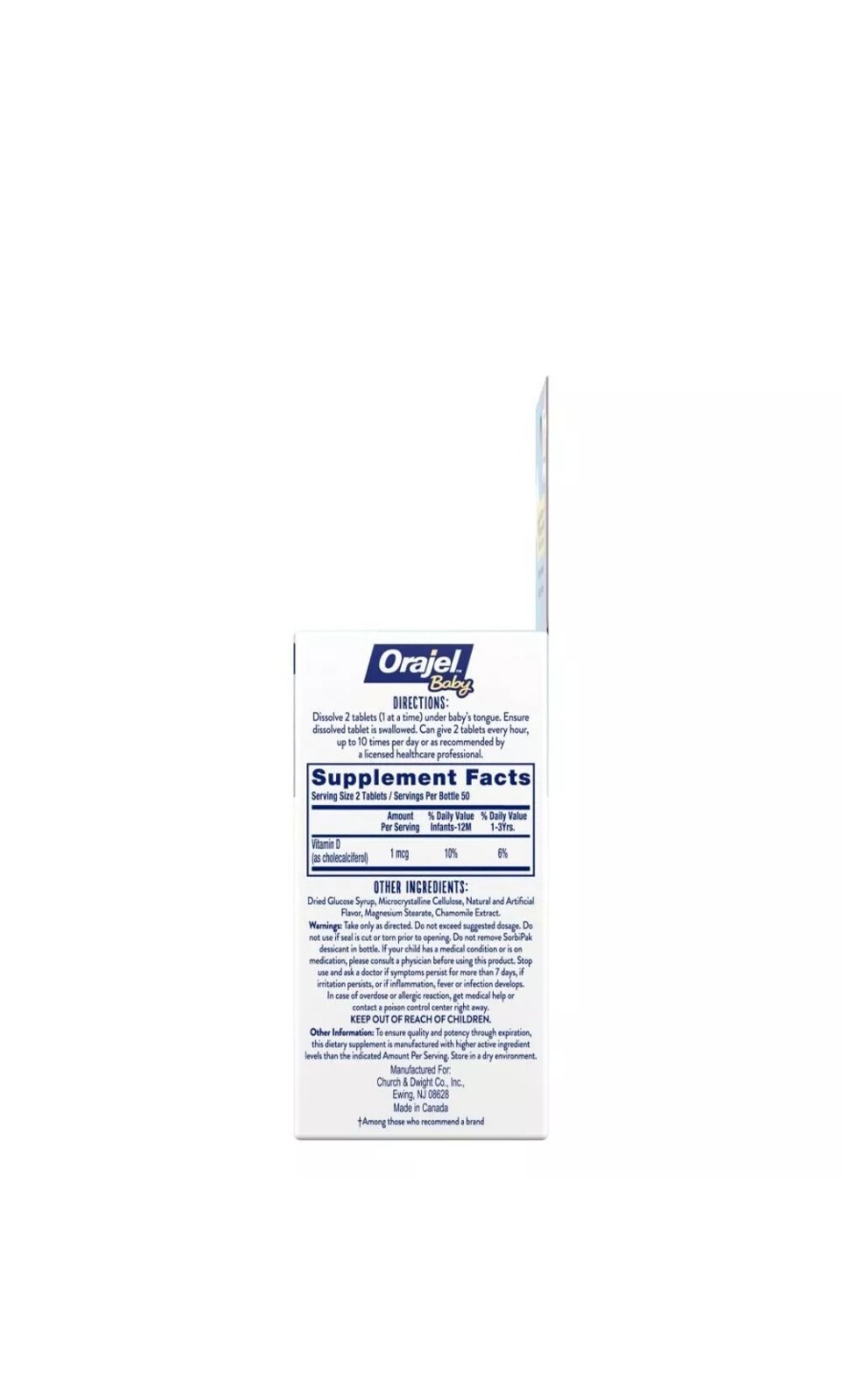 Orajel Baby Non Medicated Cooling Tabs for Teething 100 tablets Pk2 Exp:10/2025