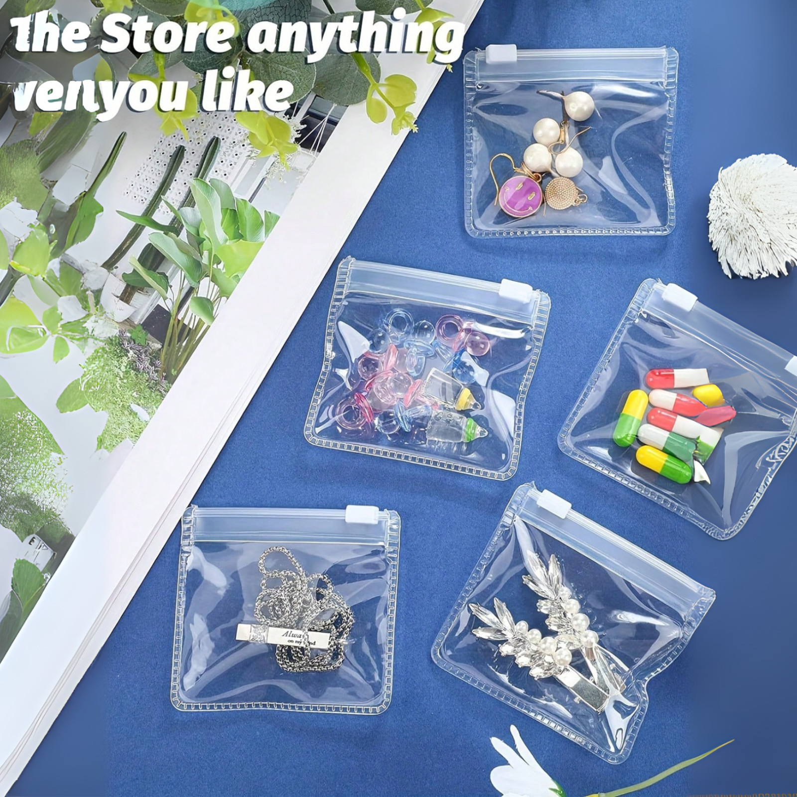 Medicine Storage Bag Reusable Self Sealing Pill Holder Case- Jewelry Storage Bag