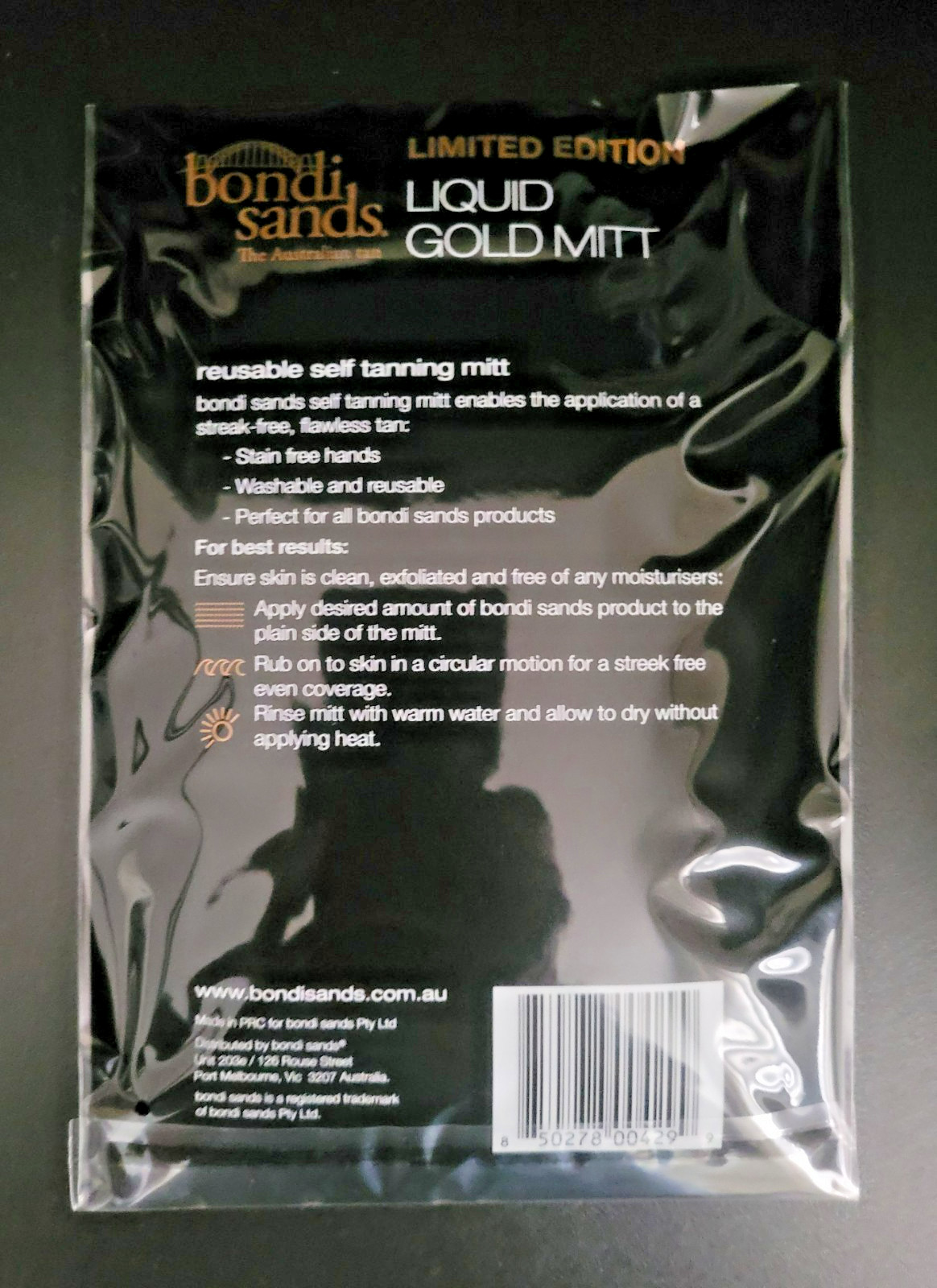 1 PK Bondi Sands LIMITED EDITION LIQUID GOLD MITT Reusable Self-Tanning App