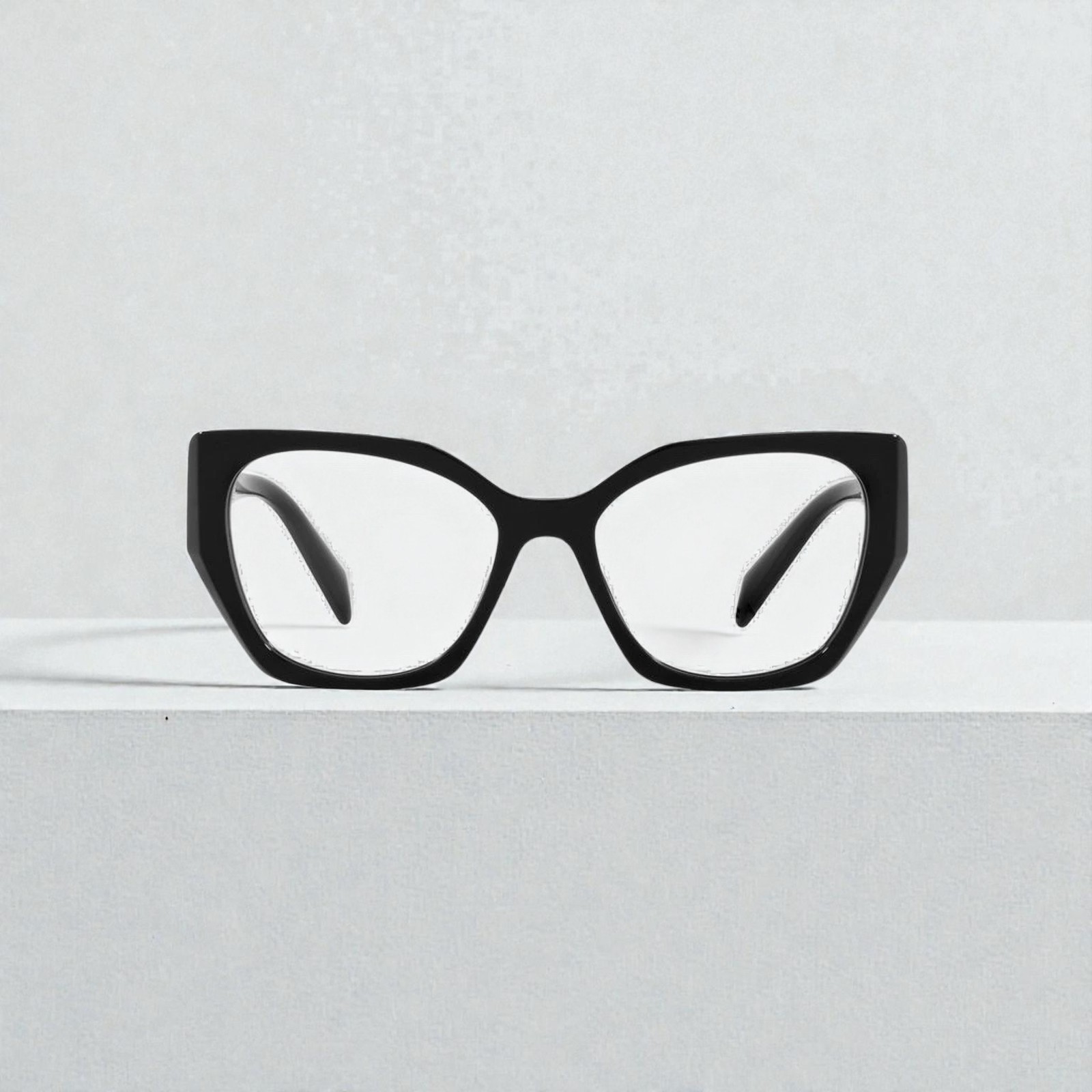 Prada PR 18WV 1AB1O1 Black Silver Plastic Fashion Eyeglasses Large 54mm