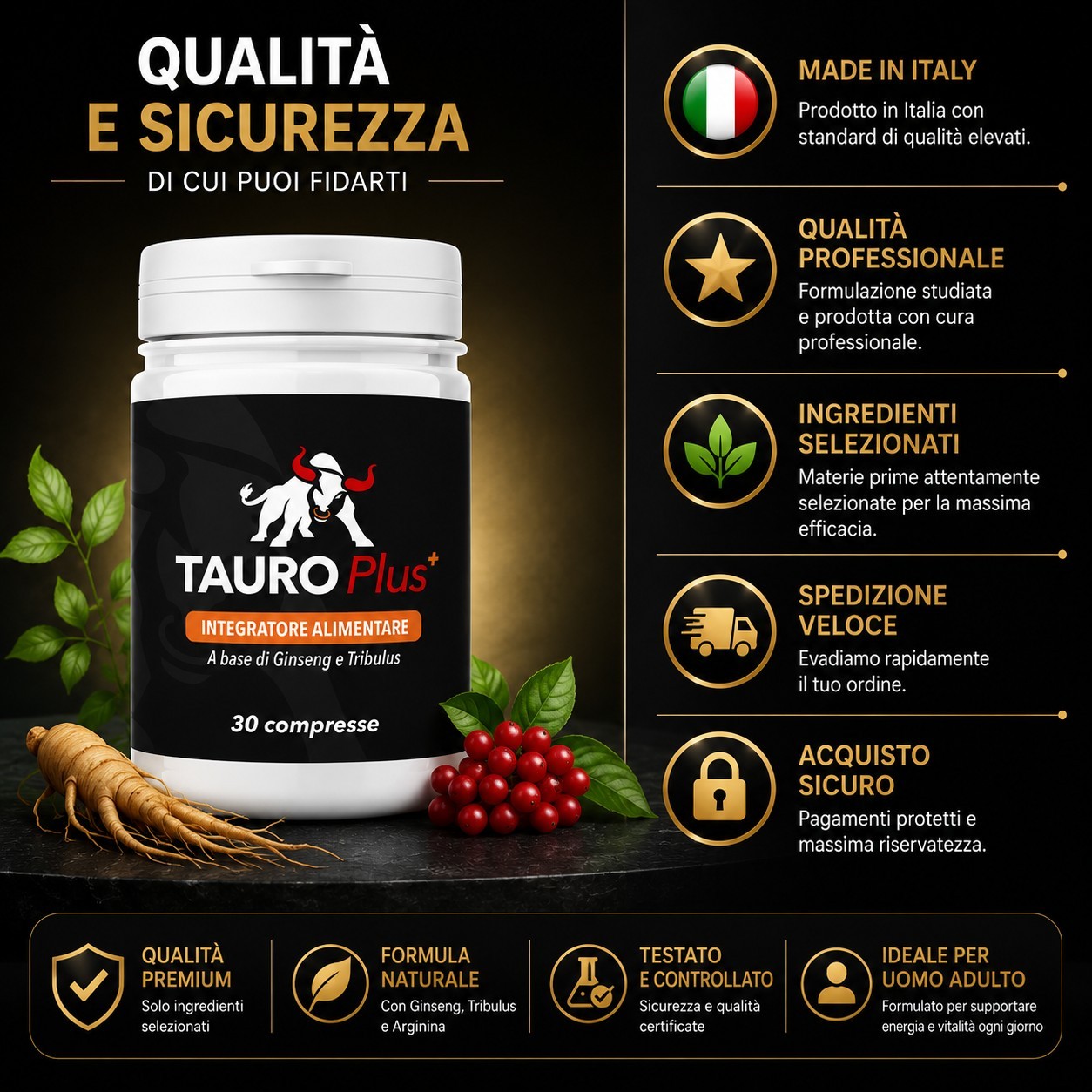 Taurus Plus Male Virility Supplement Libido Man Energy Strength Tribulus