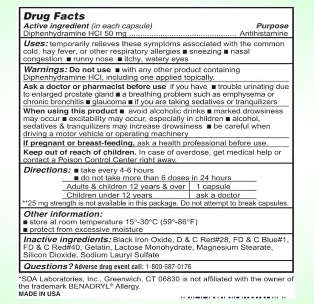 Allergy Relief Capsules, Fast-Acting Antihistamine for Indoor and Outdoor Use