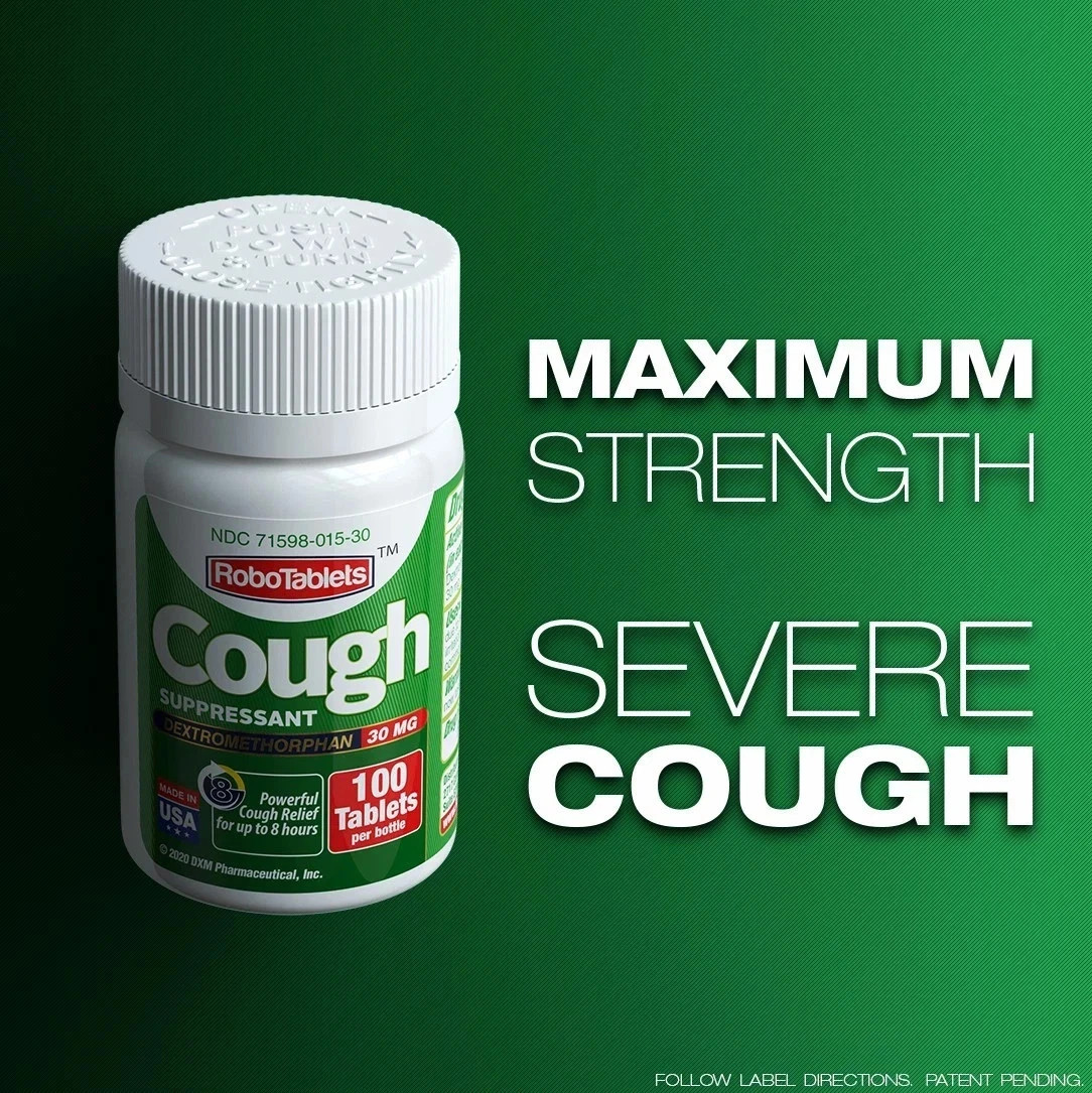 3 PACK Cough Suppressant 100 Tablets 30mg Dextromethorphan
