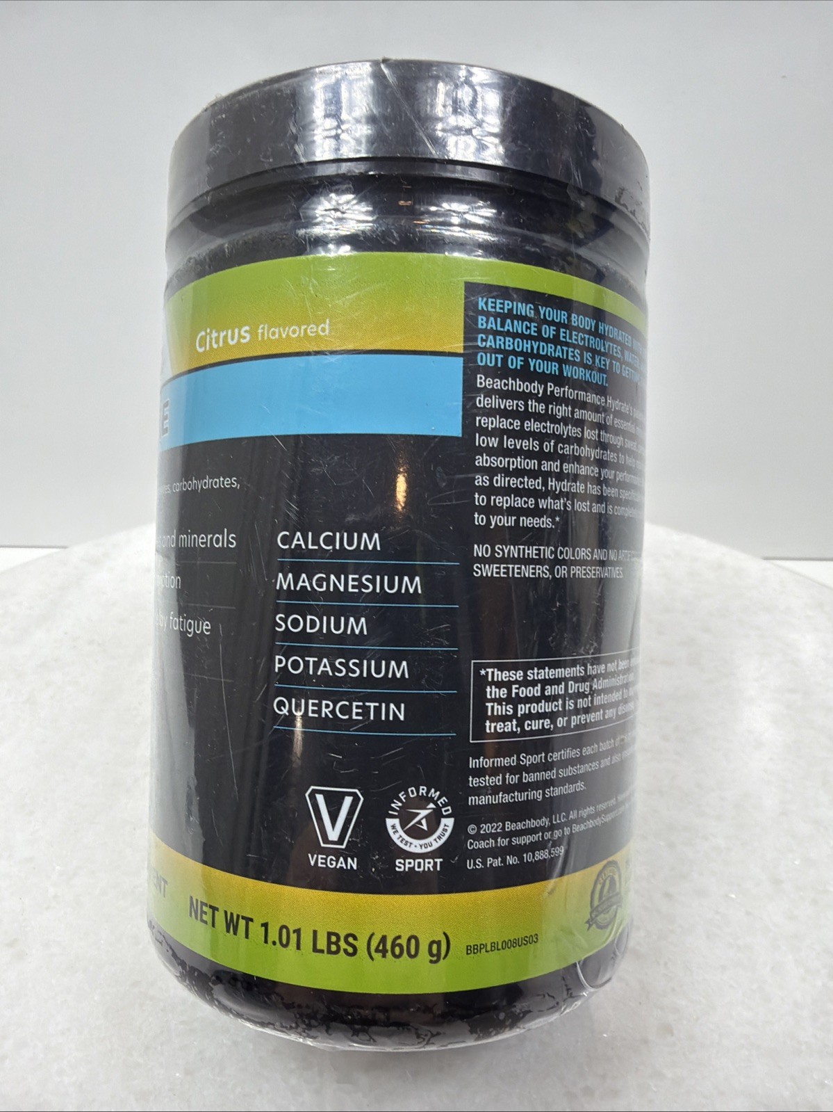 Beachbody Performance Hydrate Citrus Electrolytes, 1.01Lbs (460g) Sealed 08/2024