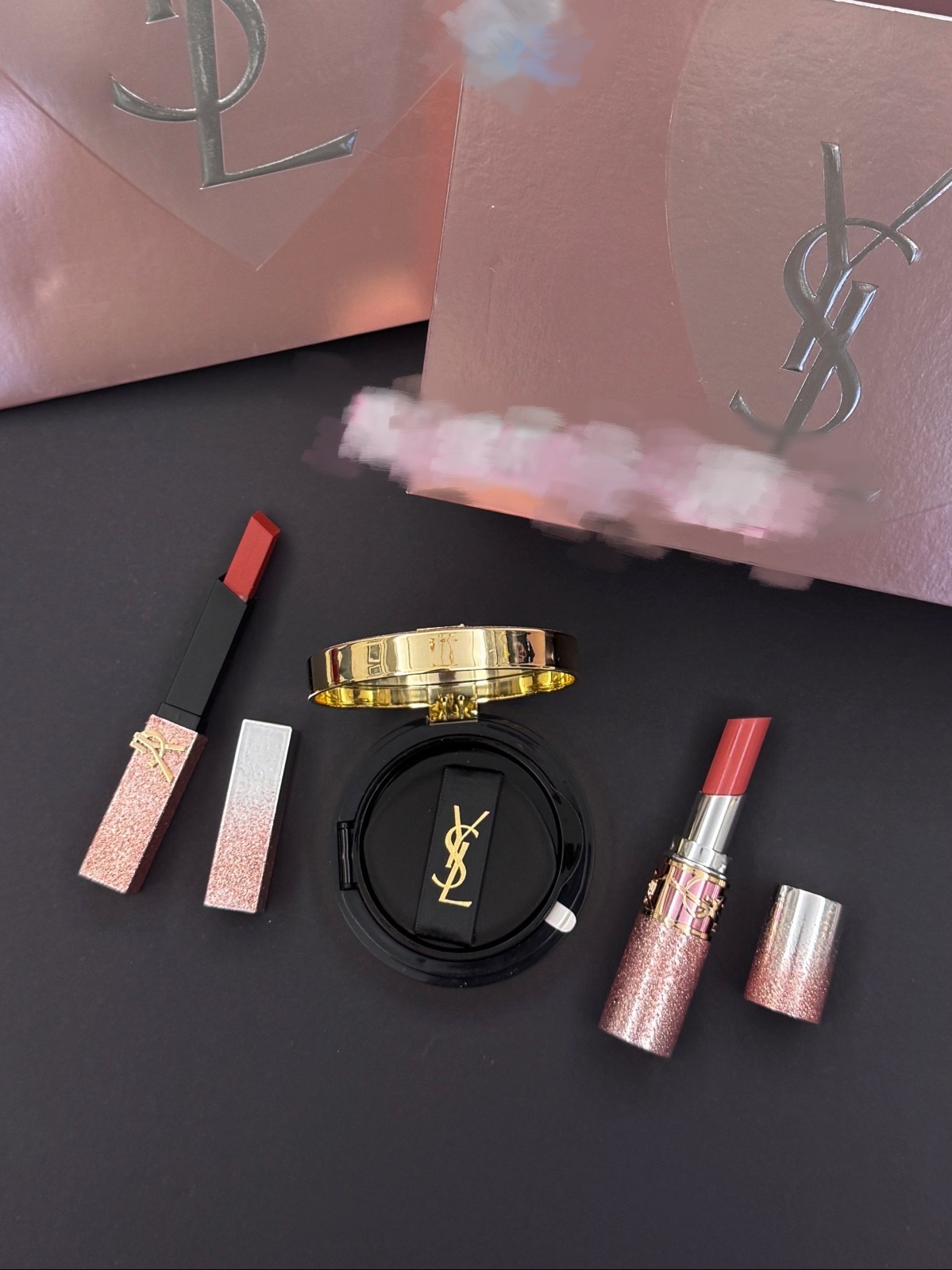 YSL 44B Moisturizing/1936 Matte Retro Lipstick B10 PORCELAIN Cushion 0.42oz/12g