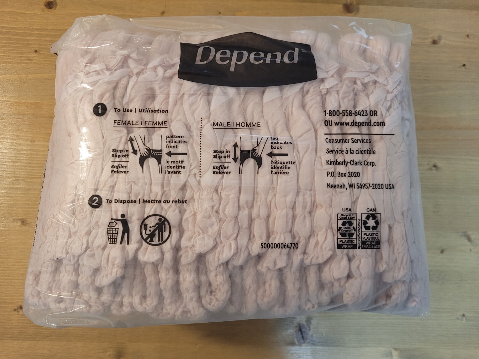 Depends Adult Diapers Maximum Absorbency-Size Unknown -1 Package