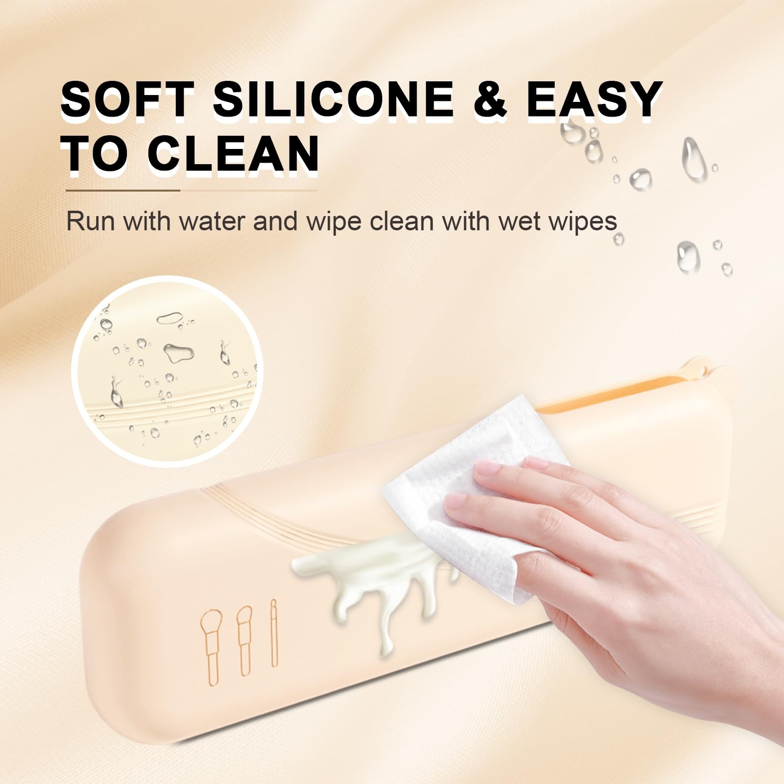 Silicone Makeup Brush Holder Dust-proof Soft Makeup Organizer