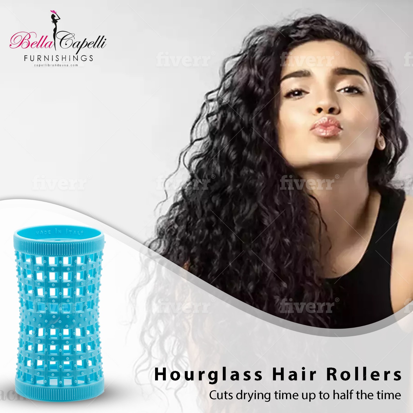 Hourglass All Hair Types Unisex Rollers– Orange 22mm/0.87in – Pack of 12