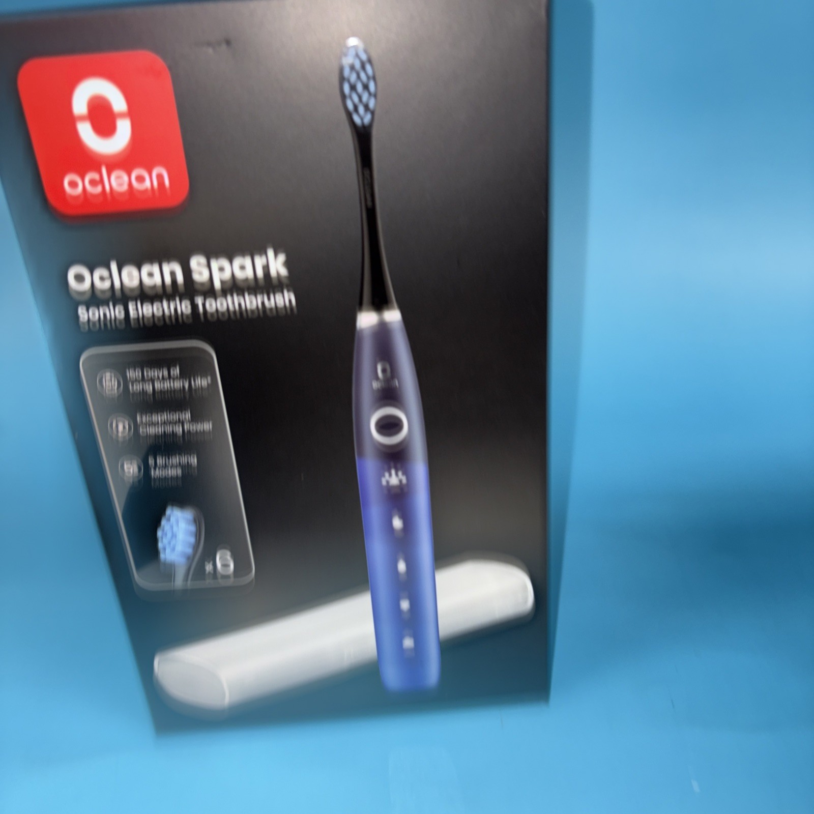 Oclean Spark 5-Modes Electric Toothbrush with 6 Replacement Heads – Blue NEW