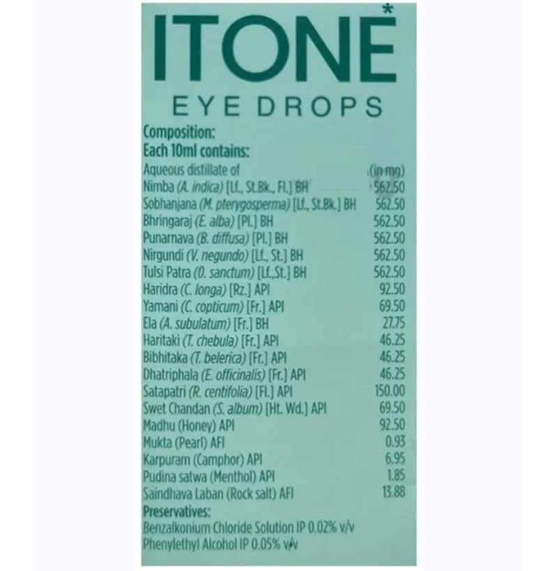 Itone Eye Drops 10ml × 10 | Ayurvedic Care for Redness Allergy Irritation | 2027