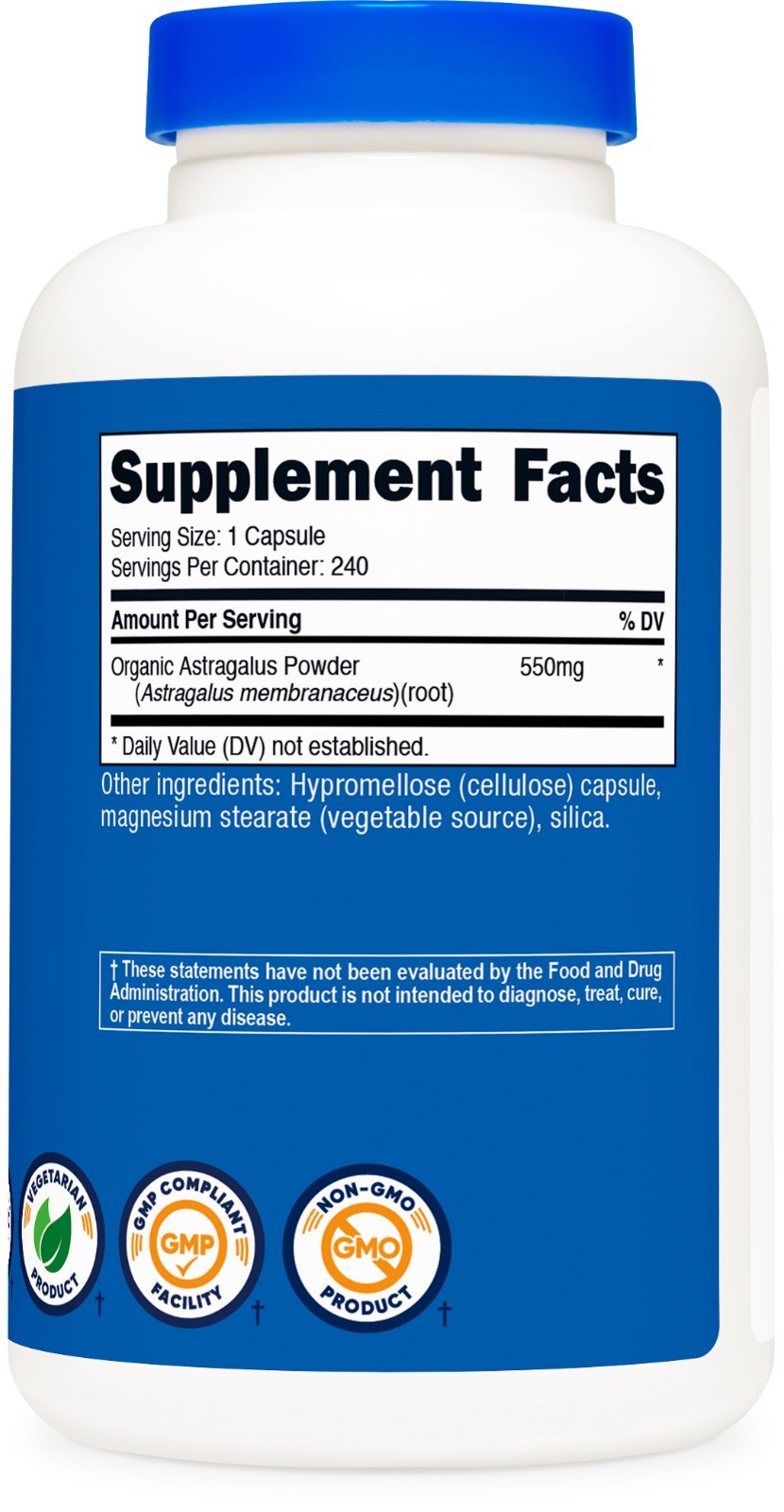 Nutricost Astragalus Capsules 550mg, 240 Capsules – Non-GMO and Gluten Free