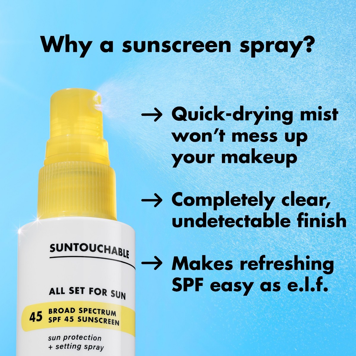e.l.f. SKIN Suntouchable All Set For Sun Sunscreen – SPF 45 – 2 fl oz