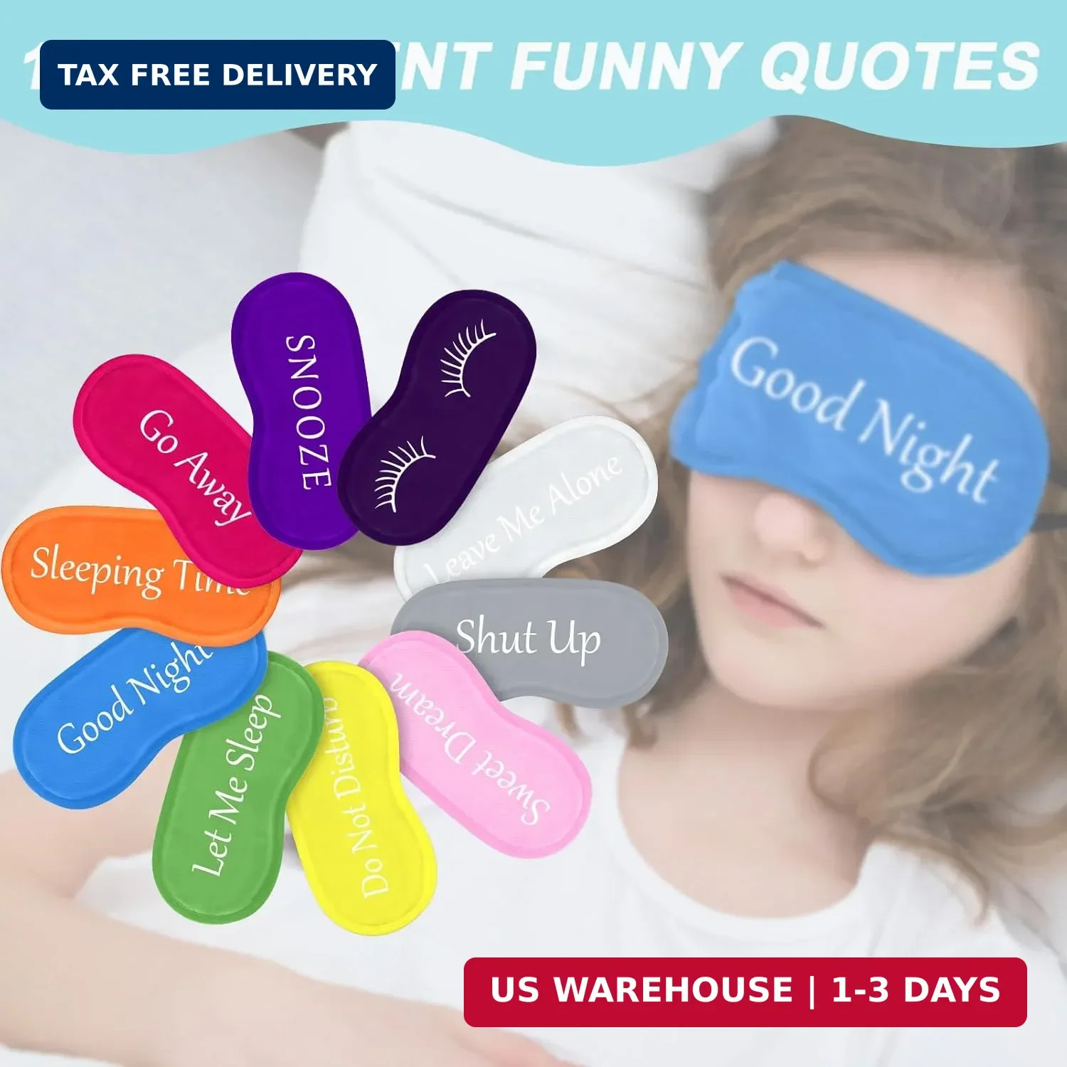 20 Pieces Funny Sleeping Eye Mask Bulk with Adjustable Strap Sleep Blackout Eye