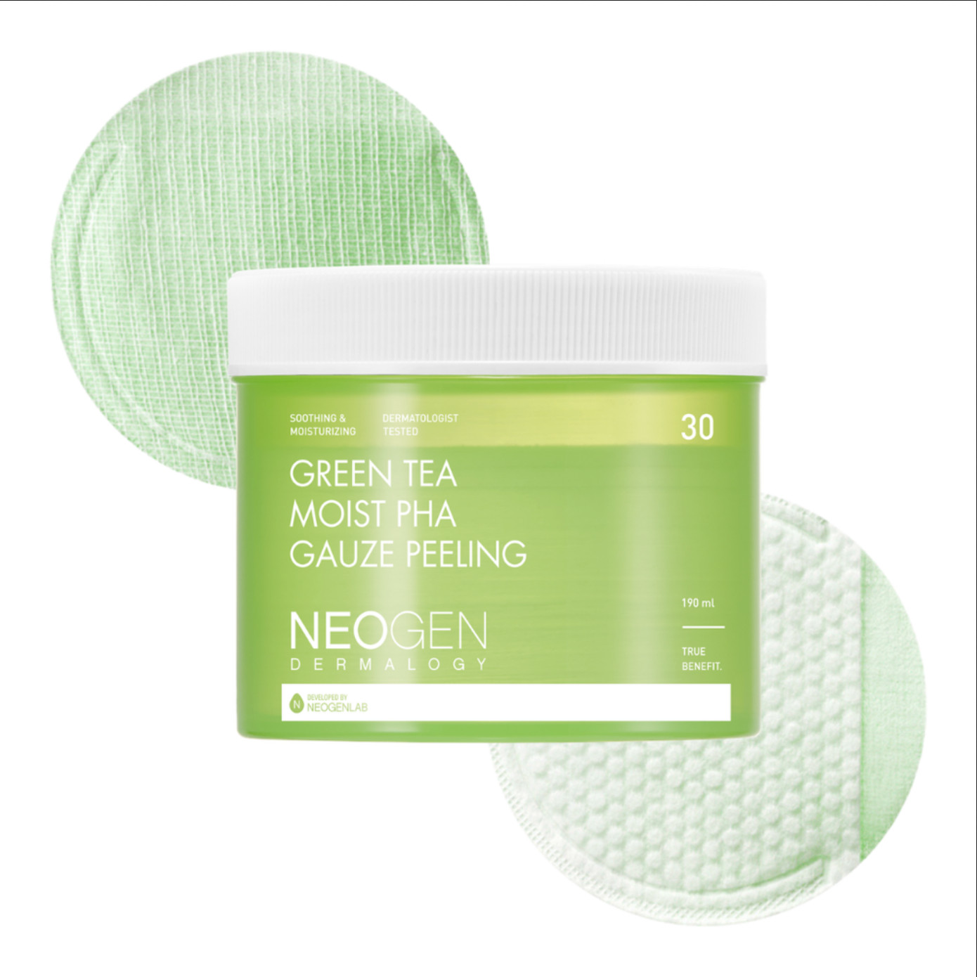 NEOGEN Dermalogy Green Tea Moist Pha Gauze Peeling 30 Exfoliating Pads