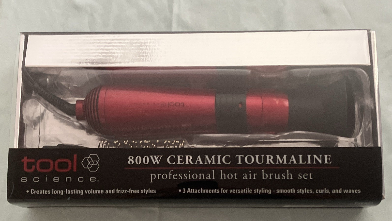 Tool Science 800W Ceramic Tourmaline Hot Air Brush Dryer Set Cool Swivel