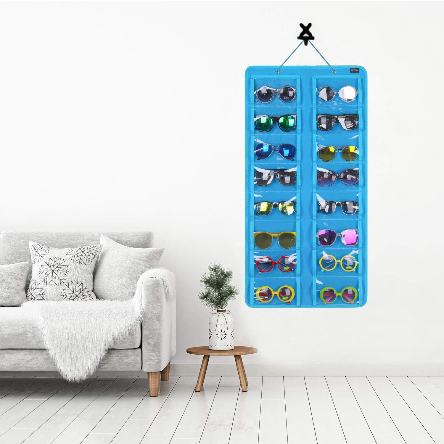 Sunglasses Organizer Storage, Hanging Dust Proof Wall Pocket Glasses Organizer –