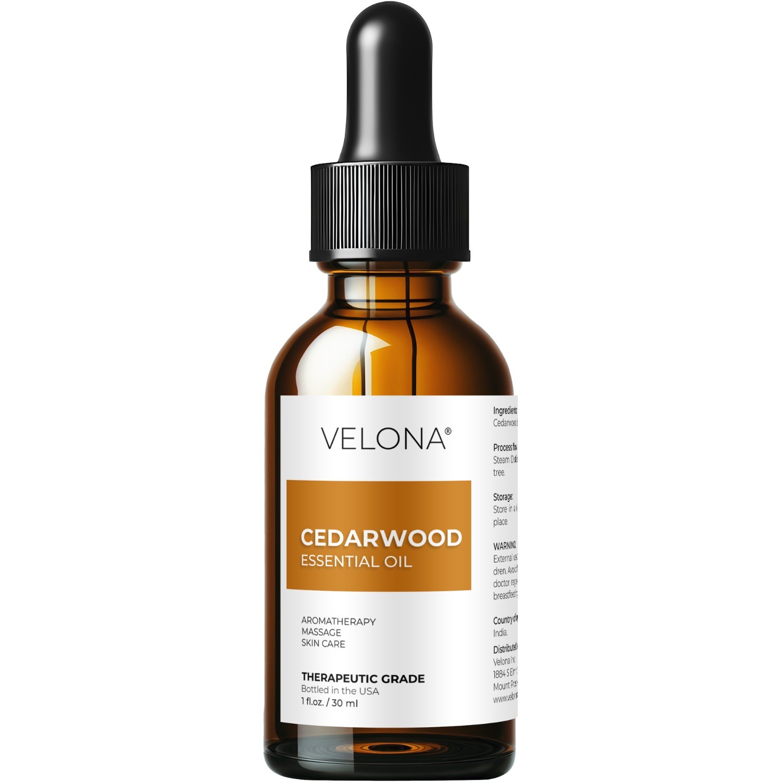 Cedarwood Essential Oil by Velona – 0.5-32 oz Boost Hair Growth Diffuser