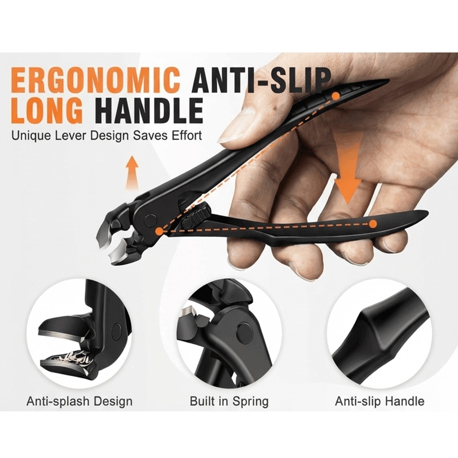 Toenail Clippers for Thick Toenails for Seniors, Upgraded Long Handled Angled.