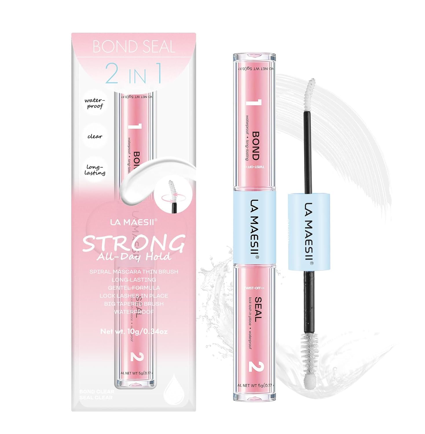 LA MAESII Lash Bond and Seal 10ML, Lash Cluster Glue Waterproof,Long Lasting Las
