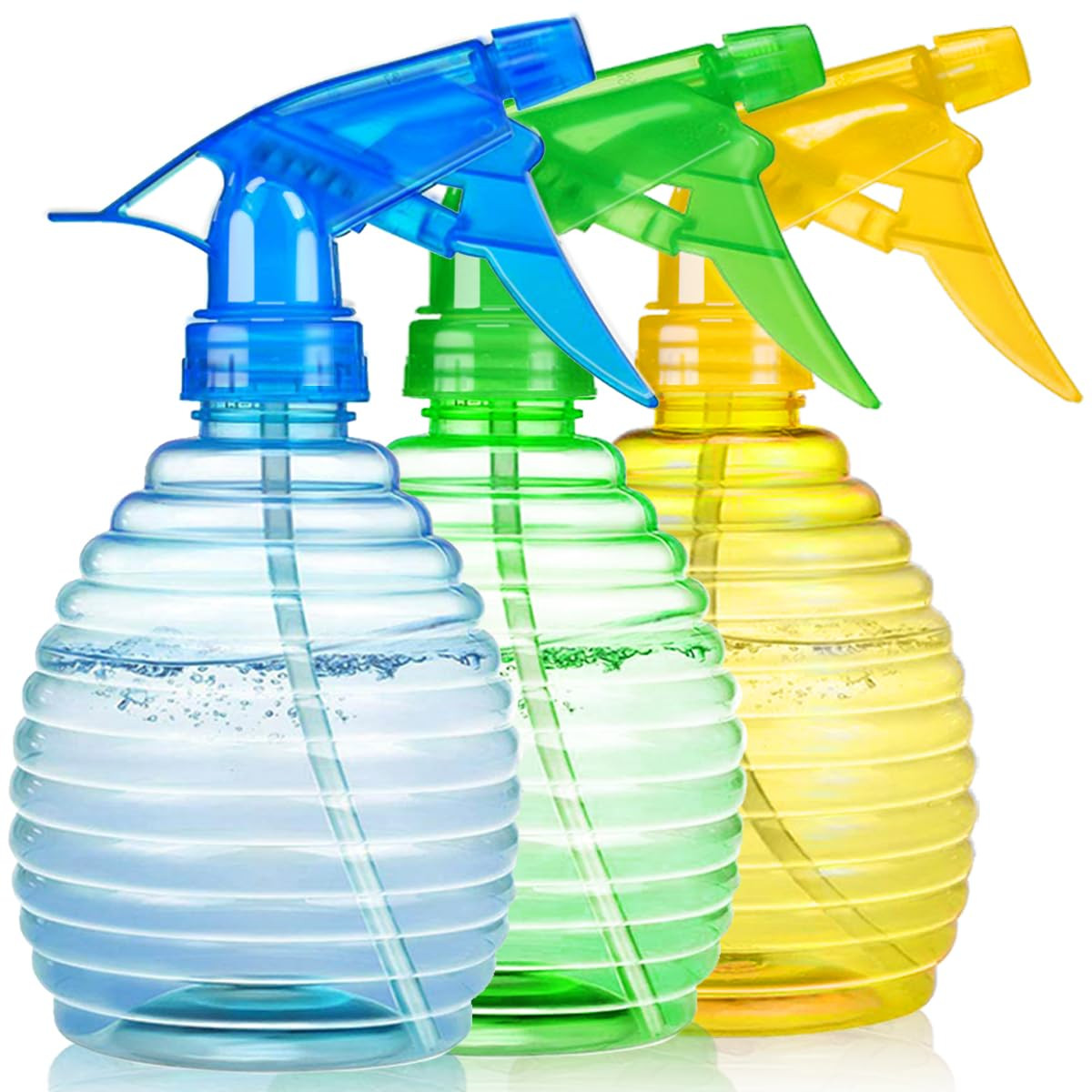 Spray Bottles – 3 Pack, 16 Oz – Mist/Stream, Bright Colors, Sturdy, Leak Proof,