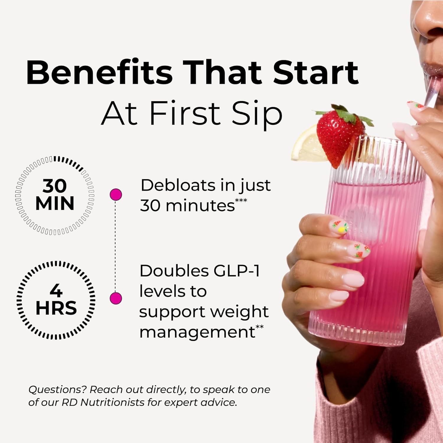 HUM Flatter Me Fiber Booster – Strawberry Lemon 4 oz Free Shipping US