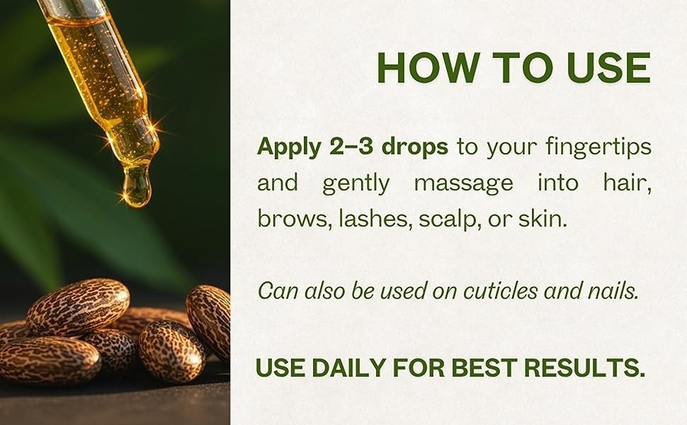 100% USDA ORGANIC Castor Oil for Eyelashes, Eyebrows,Hair Growth,Skin & Face 4oz