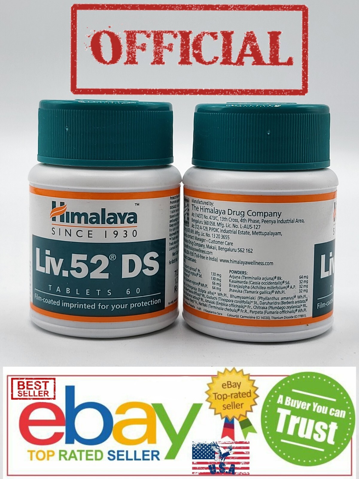 Himalaya 2 Bottles OFFICIAL Bestseller USA Organic LIVER Herbals Support