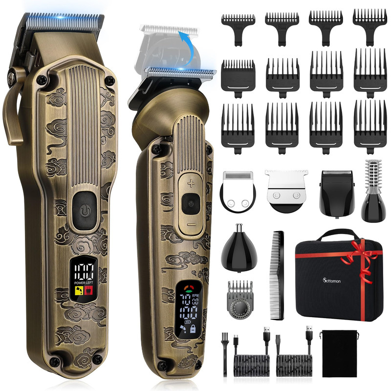 Scttomon Professional Hair Clipper For Men Hair Cutting Kit Mens Beard Trimmer
