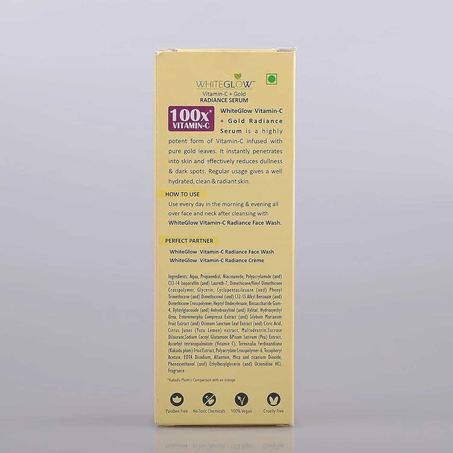 Lotus Herbals WhiteGlow Vitamin C and Gold Radiance Face Serum 30ml,