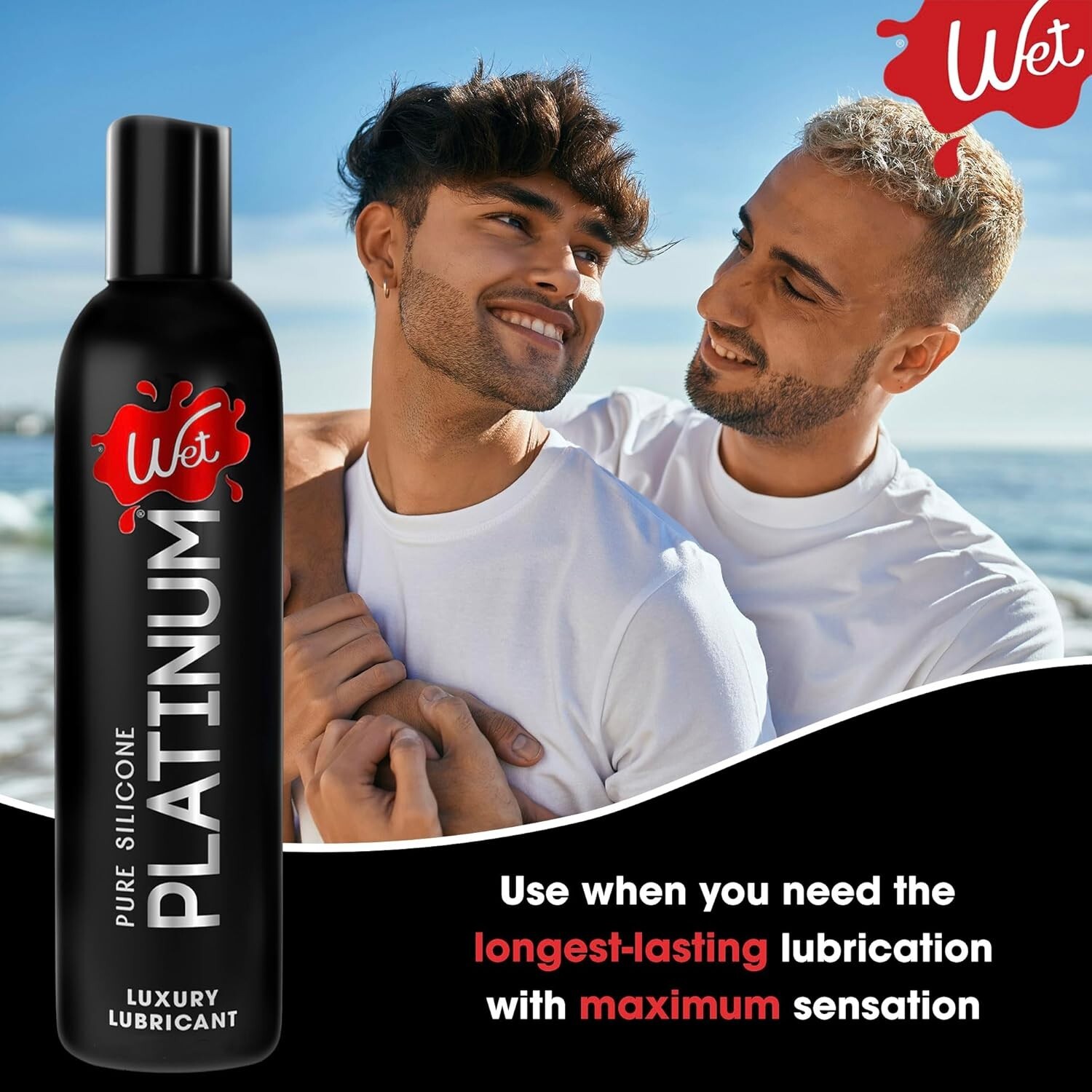Wet Platinum Silicone Based Lube 4.2 Fl Oz Ultra Long Lasting Premium Lubricant.