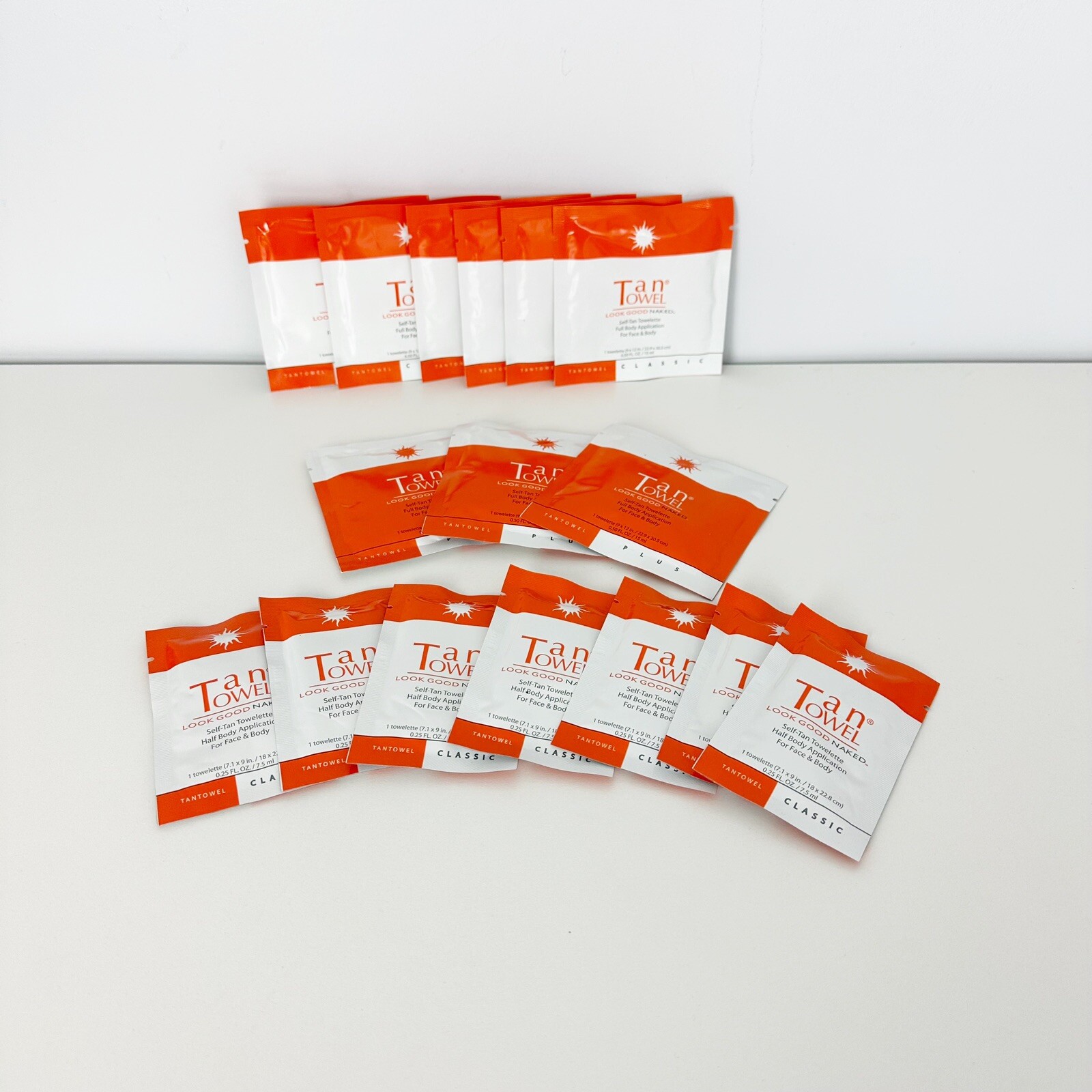 Tantowel Classic Face & Body Self Tan Towelettes Full & Half Body Lot of 16