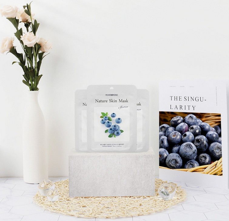 FOOD A HOLIC Nature Skin Mask Pack 23ml Blueberry 10EA Korean Seller