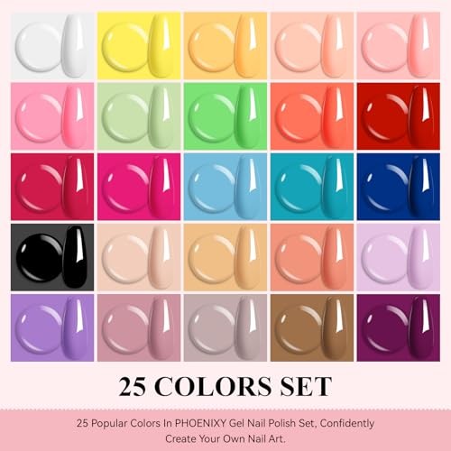 30 Pcs Gel Nail Polish Set, 25 Colors U V Gel Nail 30 A-Nude Pink Red Series