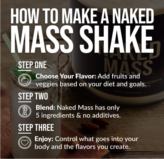 NAKED Chocolate Mass Gainer Protein Powder, 8 lb, 1,360 Calories
