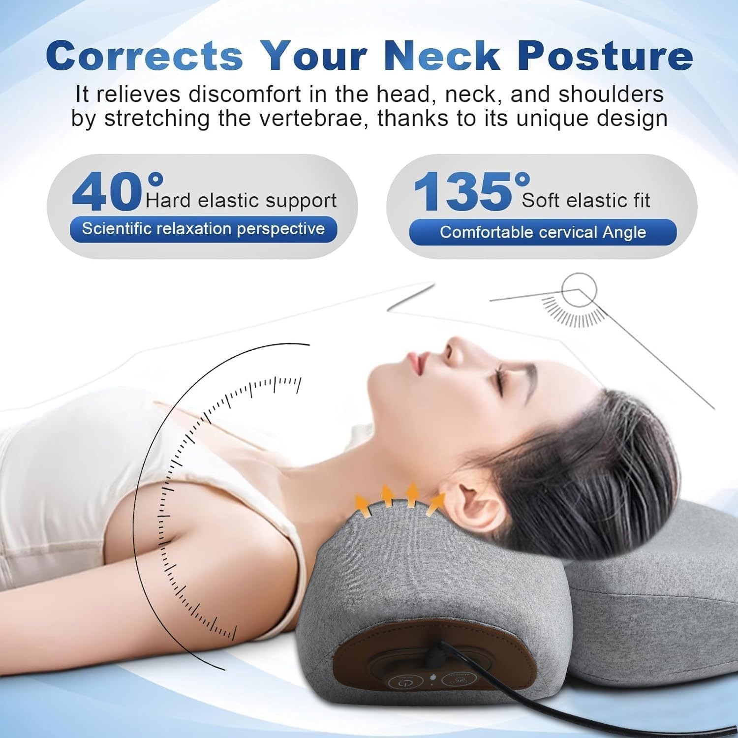 3 in 1 Electric Neck Massager Pillow, Thera Pillow Traction Massager with Heat