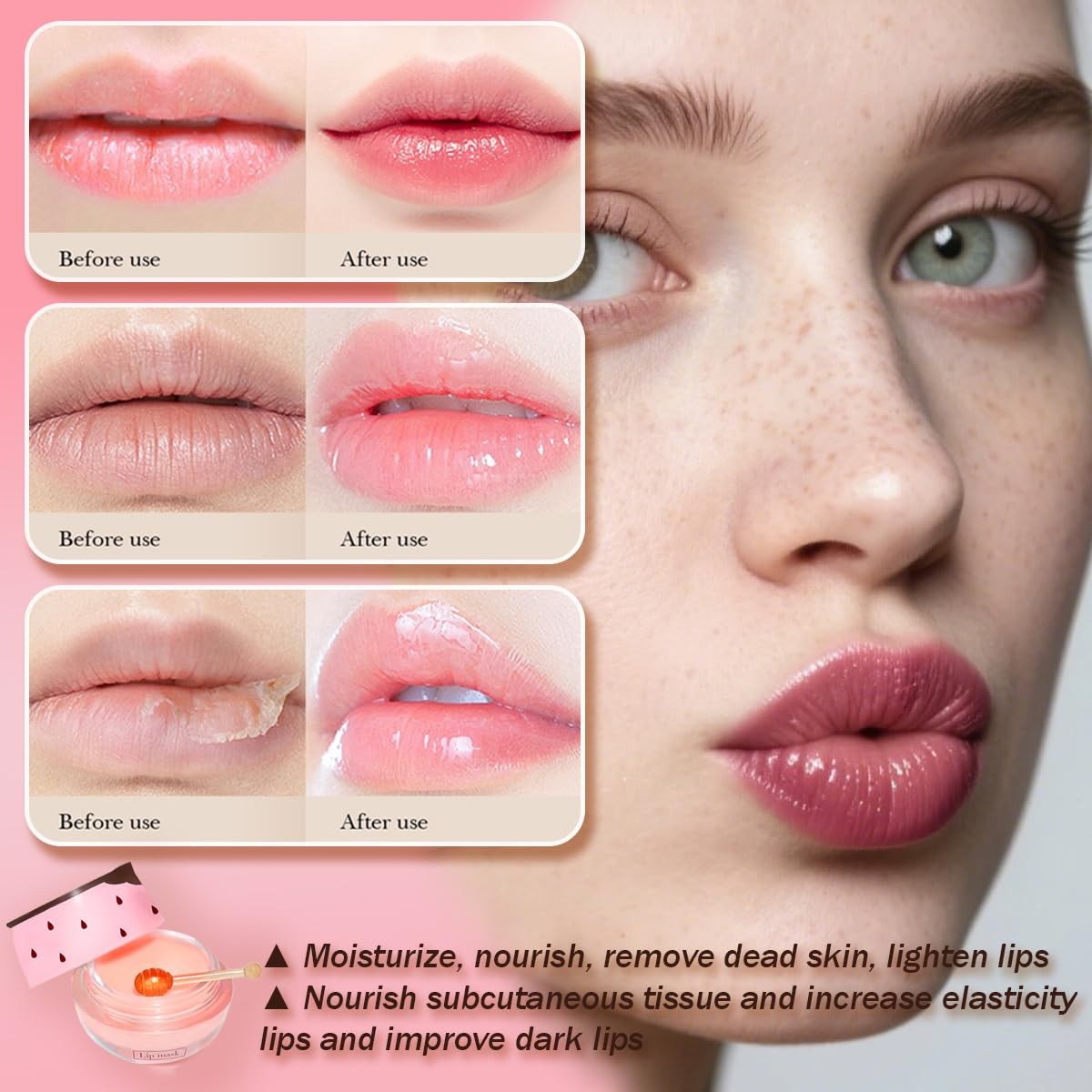 4 PCS Honey Lip 4 count (Pack of 1), Honey+Strawberry+Apple Lime+Watermelon
