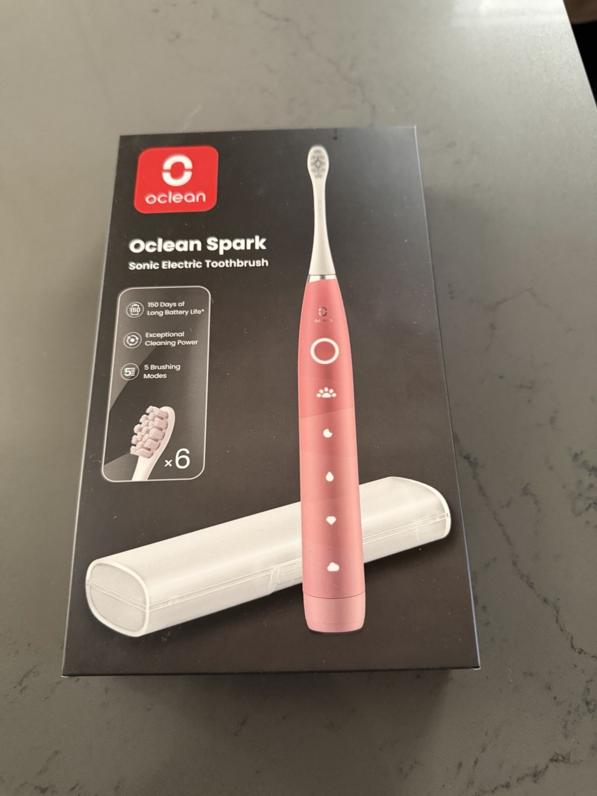 New sealed Oclean Spark Sonic Electric Toothbrush 5 Modes & 6 Brush Heads
