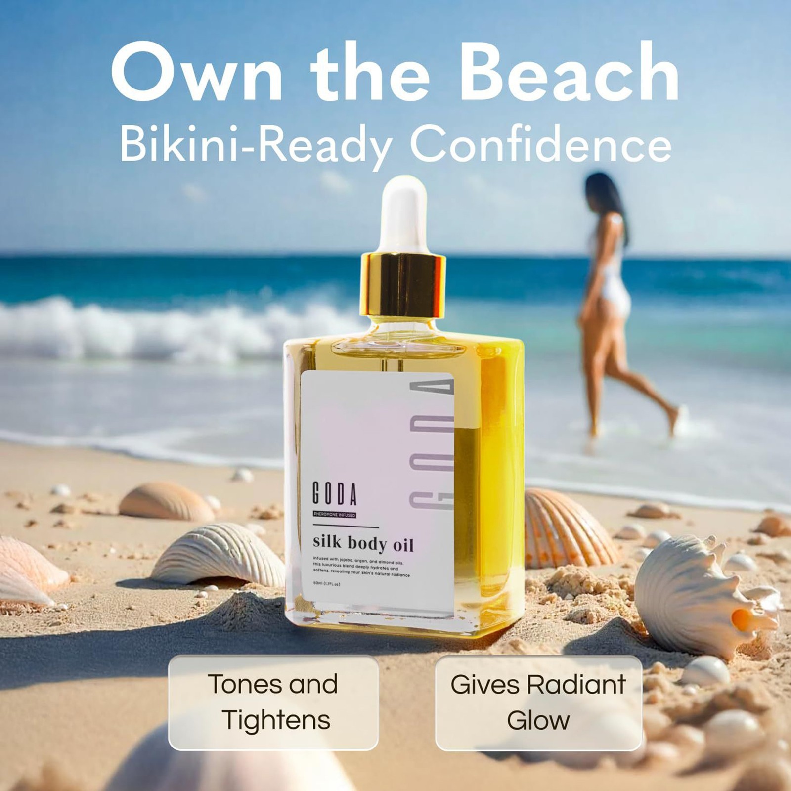 GODA Silk Body Oil Women Firming Anti Aging MoisturizerFormulaShowerOil1.7oz