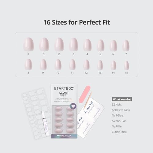 Press On Nails Almond – Power Calm, Lamp-Curable 4-Week Wear A1-Power Calm
