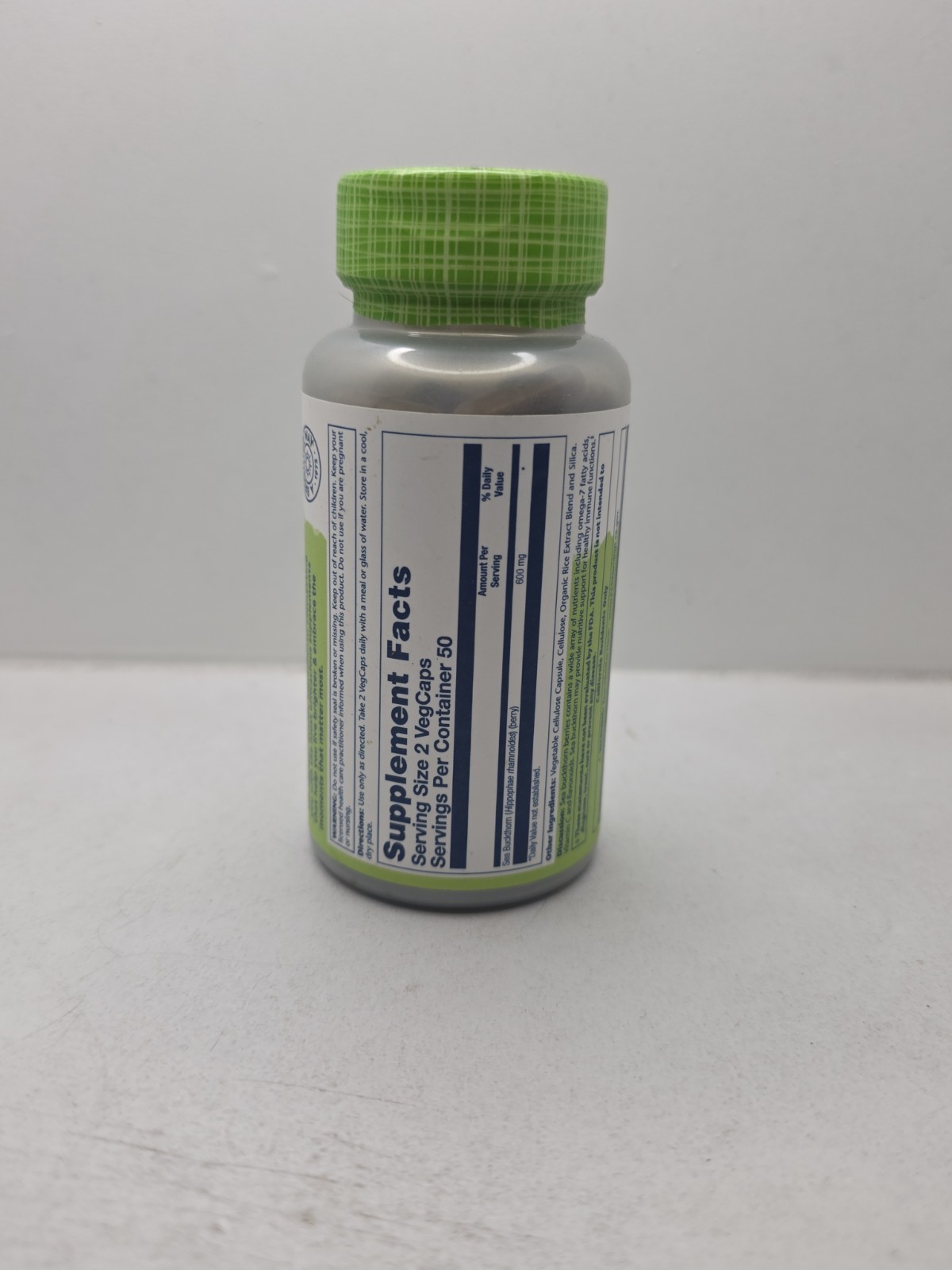Solaray Sea Buckthorn Berry, Veg Cap (Btl-Plastic) 600mg | 100ct