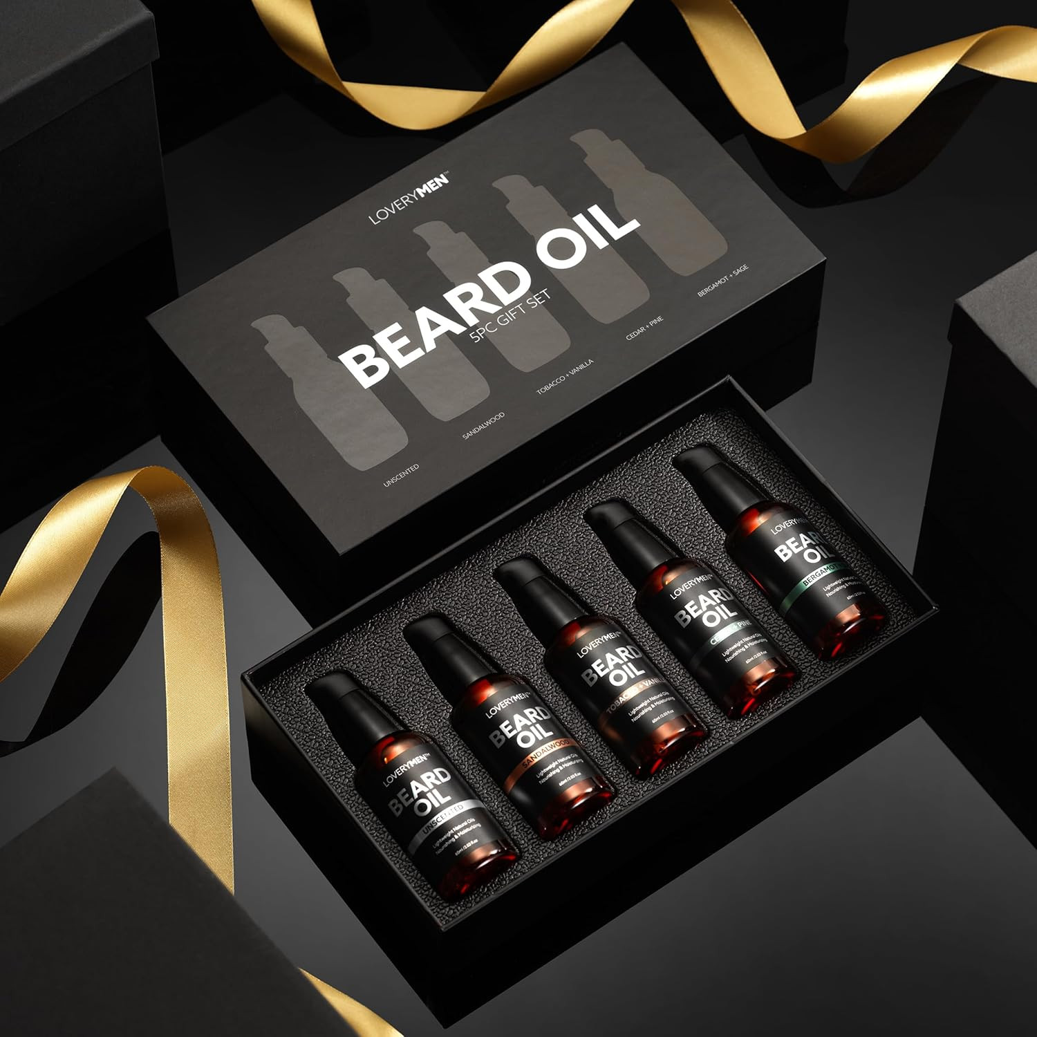 Deluxe Beard Oil for Men – Sandalwood, Tobacco Vanilla, Bergamot Sage, Cedar Pin