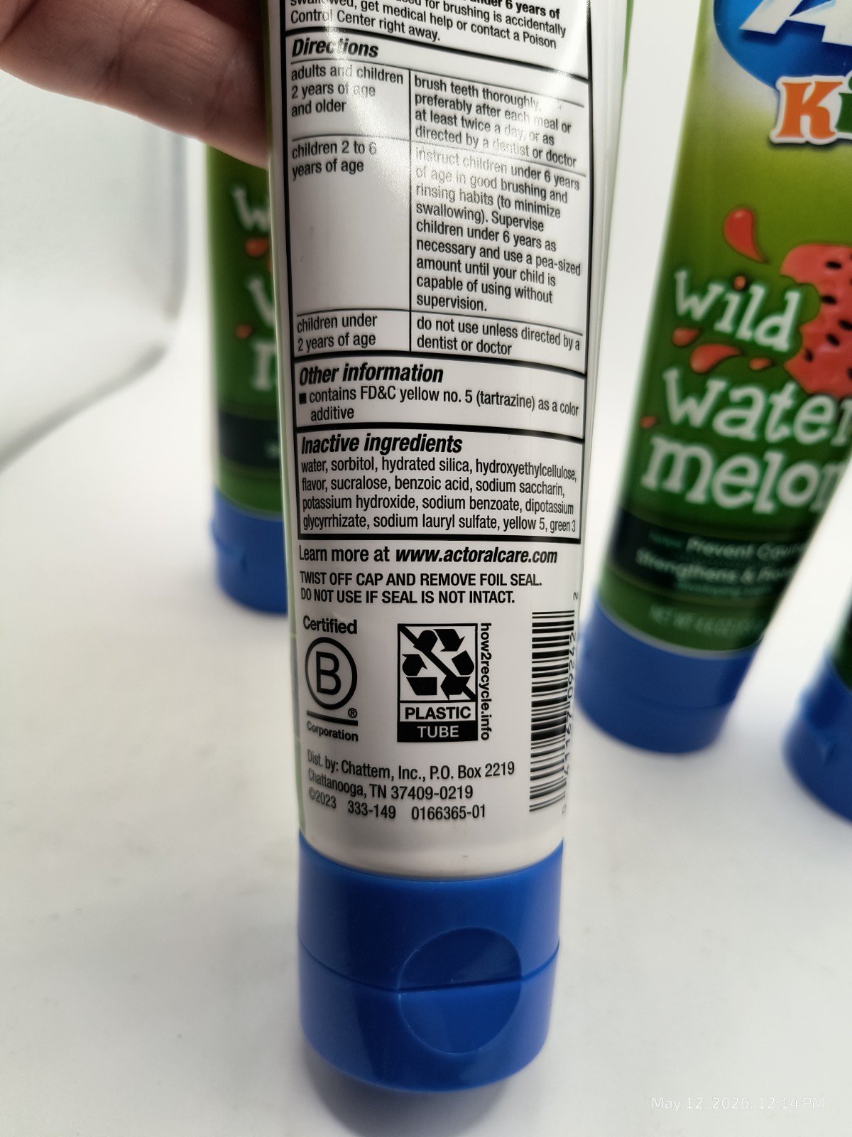 4 ACT Kids Anticavity Fluoride Toothpaste Wild Watermelon 4.6oz BB 1/27 Sealed