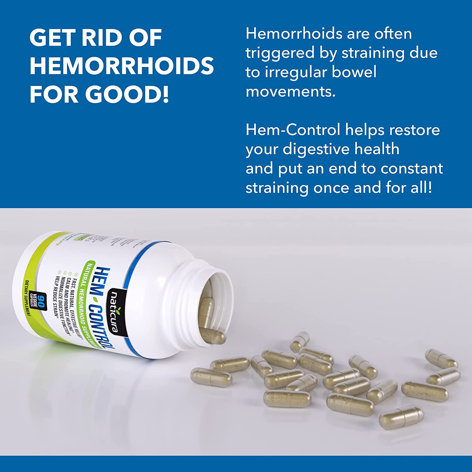 Hem-Control – Fast Effective Hemorrhoid Treatment Supplement – Powerful Formula