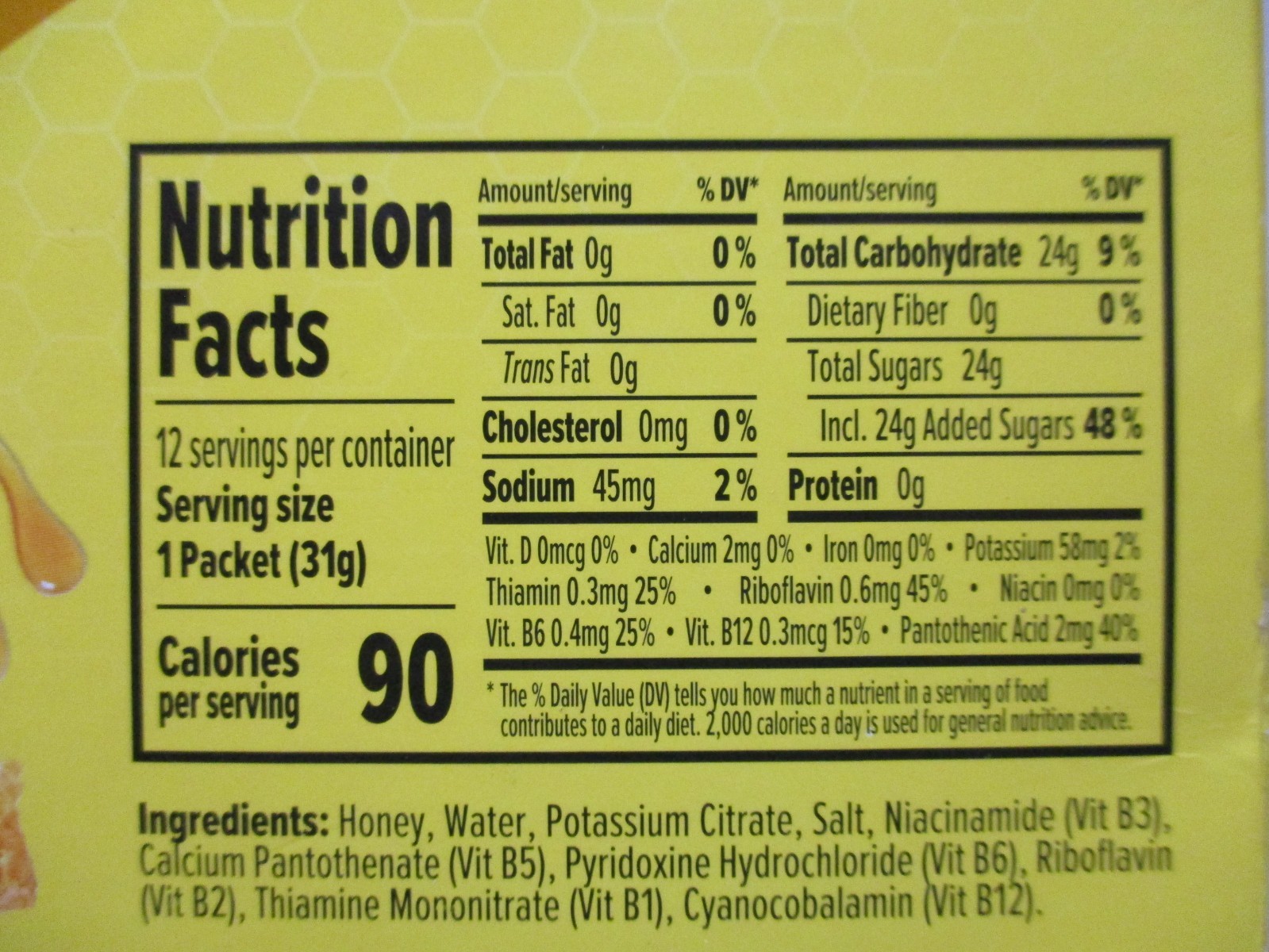 Honey Stinger Gold Gel 1.1 oz 12 Count Best By 04/08/2027