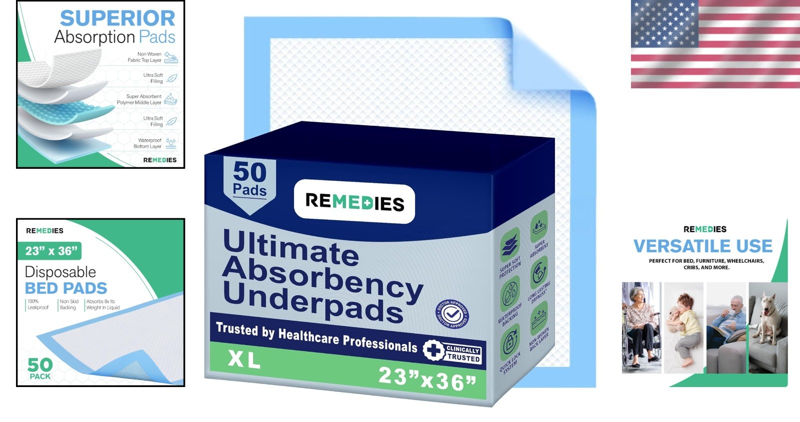 Latex-Free Disposable Pee Pads 23″ x 36″ – Perfect for Indoor Use & Travel